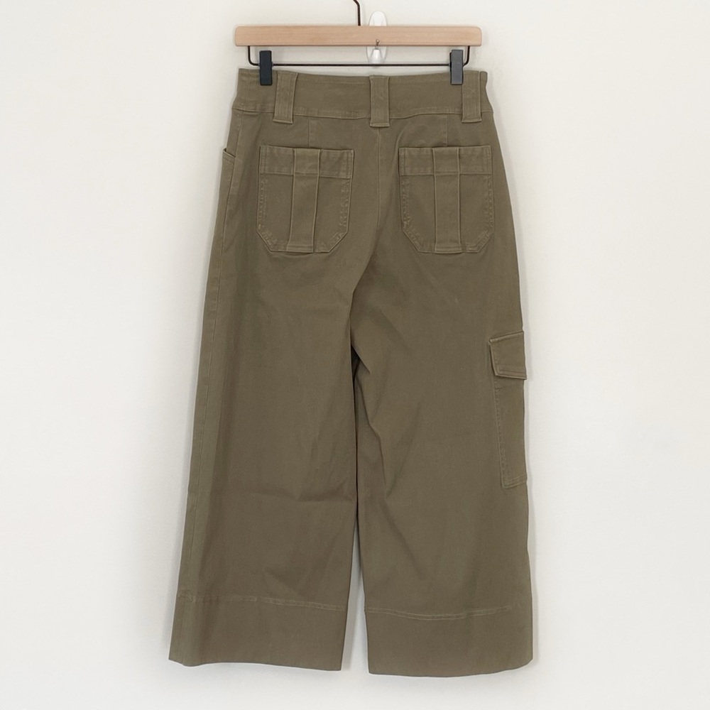 SPANX Stretch Twill Cropped Cargo Trouser In Spanish Olive size Medium - Picture 13 of 13